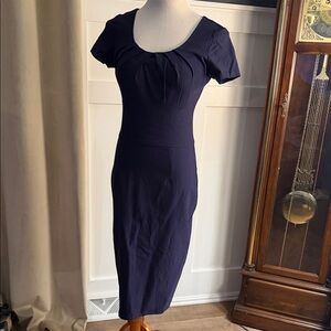 💕 Elegant Navy Midi Dress